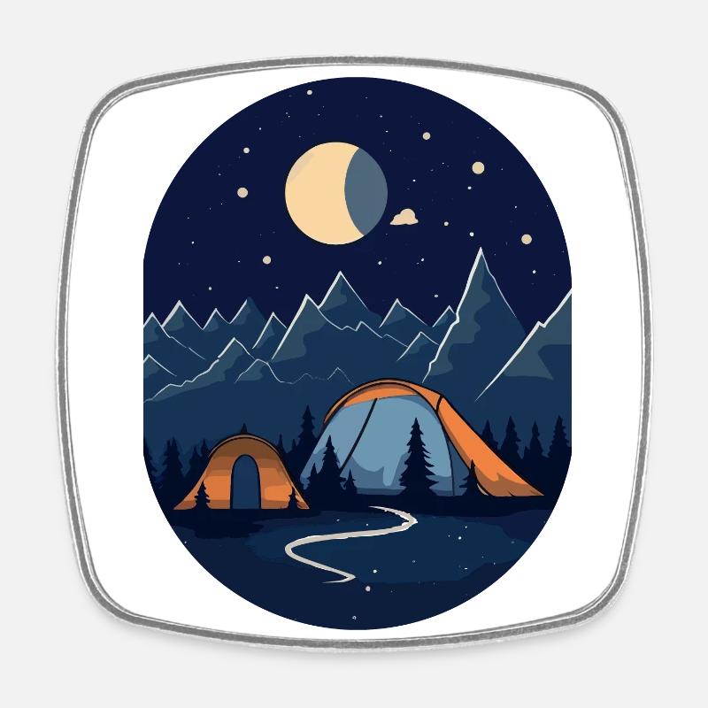 Solitude paisible - camping dans un style moderne - Magnet carré - blanc