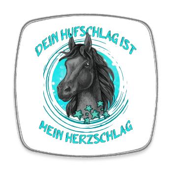 Reiten ist Pferdeliebe für Pferd und Pferde - Viereckiger Kühlschrankmagnet - Weiß - Vorne