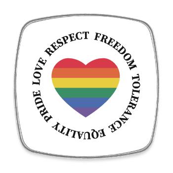 Love Respect Freedom Tolerance Equality Pride - Viereckiger Kühlschrankmagnet - Weiß - Vorne