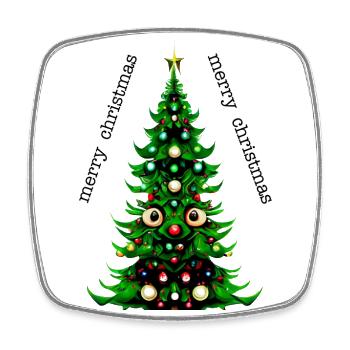 Frohe Weihnachten - Viereckiger Kühlschrankmagnet - Weiß - Vorne