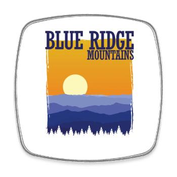 Blue Ridge Mountains, Appalachian Mountains, Mount Mitchell - Square fridge magnet - white - Front