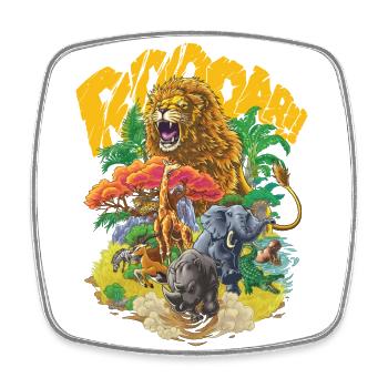 Animals of the Savannah #1 - Square fridge magnet - white - Front