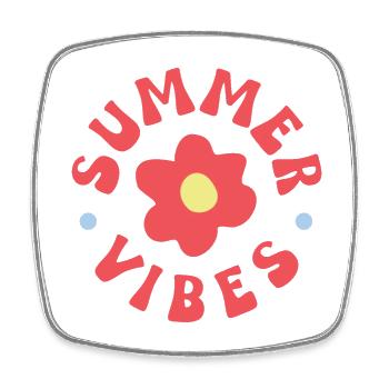 Summer Vibes - Square fridge magnet - white - Front