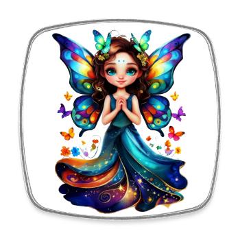 Charming Butterfly Fairy - Square fridge magnet - white - Front