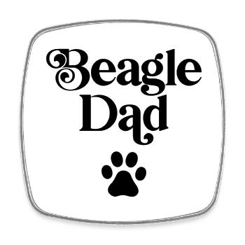 Beagle Vater - Viereckiger Kühlschrankmagnet - Weiß - Vorne