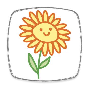 Sonnenblume - Viereckiger Kühlschrankmagnet - Weiß - Vorne