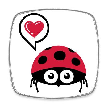 Marienkäfer (ladybug) 02.2 - Viereckiger Kühlschrankmagnet - Weiß - Vorne