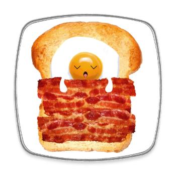 Egg, Bacon & Toast - Square fridge magnet - white - Front