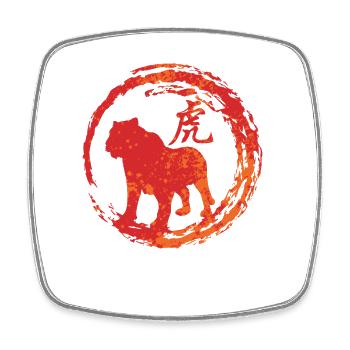 Tiger chinese zodiac - Square fridge magnet - white - Front