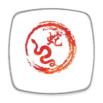 Snake chinese zodiac - Square fridge magnet - white - Front