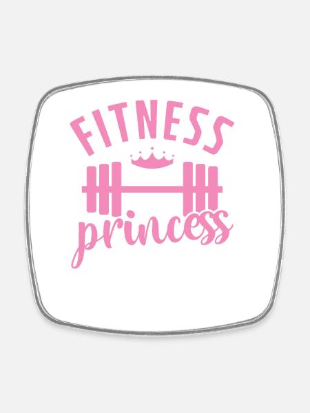 Fitness Prinzessin Frau Freundin - Viereckiger Kühlschrankmagnet - Weiß