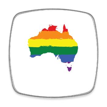 Australia colorful LGBT colors - Square fridge magnet - white - Front