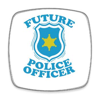 Police de police Future Police Officer - Magnet carré - blanc - Devant