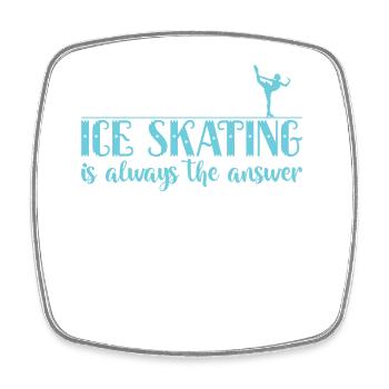 Ice Skating is always the Answer Eis - Viereckiger Kühlschrankmagnet - Weiß - Vorne