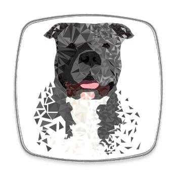 American Bully XL Polygon artistically designed - Square fridge magnet - white - Front