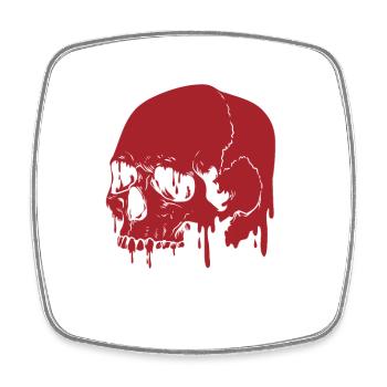 Totenkopf Streetart Graffiti Sprühkunst - Viereckiger Kühlschrankmagnet - Weiß - Vorne