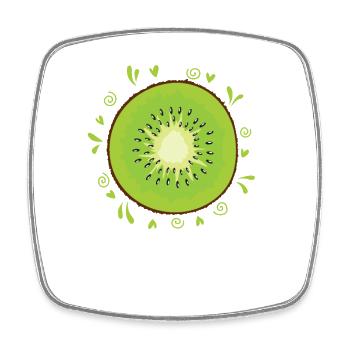 Kiwi Slice Fruit Fruit Animal New Zealand - Square fridge magnet - white - Front