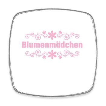Blumenmädchen Streukörbchen Hochzeit - Viereckiger Kühlschrankmagnet - Weiß - Vorne