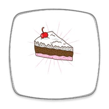 Stück Torte mit Kirsche Kuchen Konditorei - Viereckiger Kühlschrankmagnet - Weiß - Vorne