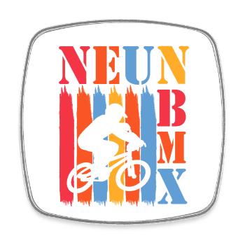 9 Jahre Bmx 9 Geburtstag Fahrrad Kindergeburtstag - Viereckiger Kühlschrankmagnet - Weiß - Vorne