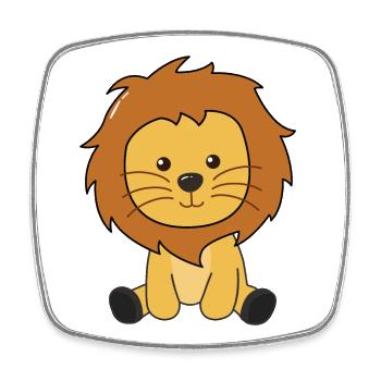 Lion cute animals for children Lion King - Square fridge magnet - white - Front