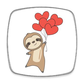 Paresseux pour la Saint-Valentin des animaux mignons avec des cœurs - Magnet carré - blanc - Devant