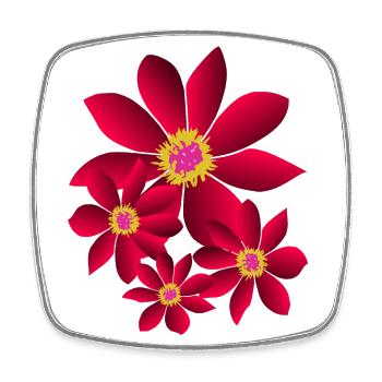 Fleur, rose, fleurs, floral, prairie fleurie, floral - Magnet carré - blanc - Devant