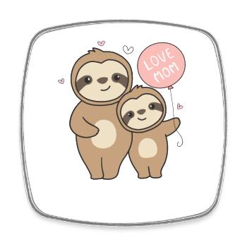 Best Mama Sloth Mom with Child Mother Mother's Day - Square fridge magnet - white - Front