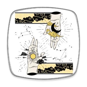 NaruSasu I sasunaru - Sonne und Mond Hände - Viereckiger Kühlschrankmagnet - Weiß - Vorne