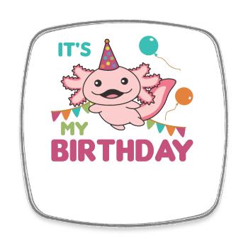 Axolotl wishes its my birthday cute Axolotls - Viereckiger Kühlschrankmagnet - Weiß - Vorne
