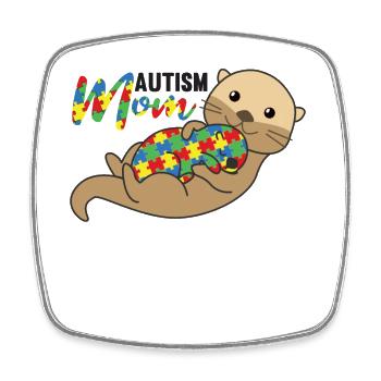 autism awareness month puzzel autism Mom Otter - Viereckiger Kühlschrankmagnet - Weiß - Vorne