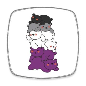 Asexual Flag Pride LGBTQ Bear cute animals - Viereckiger Kühlschrankmagnet - Weiß - Vorne
