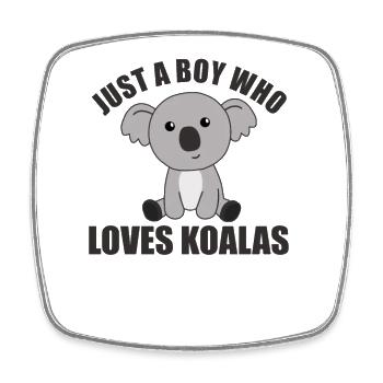 Seulement un garçon qui aime les koalas - koala doux - Magnet carré - blanc - Devant