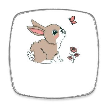 lapin doux à Pâques au printemps lapins - Magnet carré - blanc - Devant