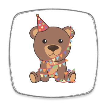 Ours pour anniversaire pour les enfants un ours d’anniversaire - Magnet carré - blanc - Devant