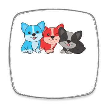 Polyamory Flag Corgi Pride LGBTQ süße Hunde - Viereckiger Kühlschrankmagnet - Weiß - Vorne