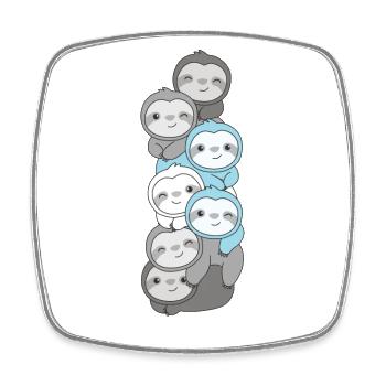 Demiboy Flag Pride LGBTQ Cute Sloth Bunch - Square fridge magnet - white - Front