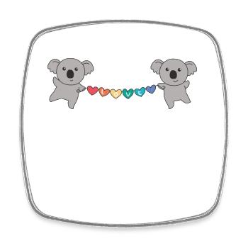 Rainbow Flag Gay Pride LGBTQ Koala süße Tiere - Viereckiger Kühlschrankmagnet - Weiß - Vorne