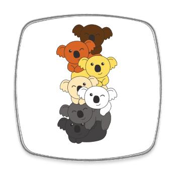 Bear Brotherhood Flag Pride LGBTQ Koala Bunch - Magnet carré - blanc - Devant