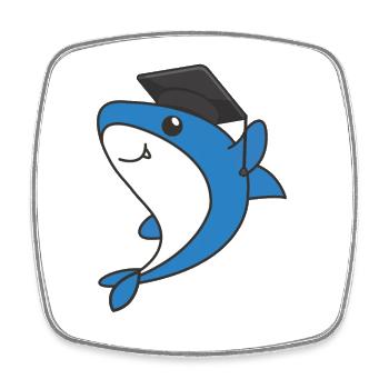 Kids Kindergarten nailed it Shark Fish Graduation - Square fridge magnet - white - Front
