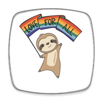 Rainbow Flag Gay Pride LGBTQ Faultier süße Tiere - Viereckiger Kühlschrankmagnet - Weiß - Vorne