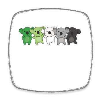 Aromantic Flag Pride LGBTQ süßer Koala - Viereckiger Kühlschrankmagnet - Weiß - Vorne