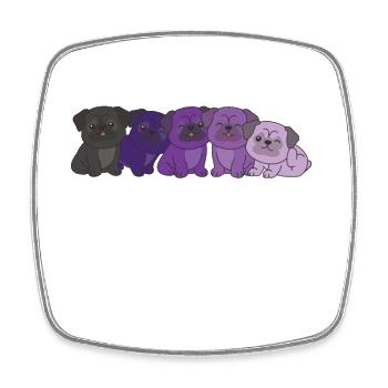 enbian Flag Pug Pride LGBTQ chiens mignons - Magnet carré - blanc - Devant
