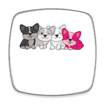 gynephilia Flag Corgi Pride LGBTQ cute dogs - Square fridge magnet - white - Front