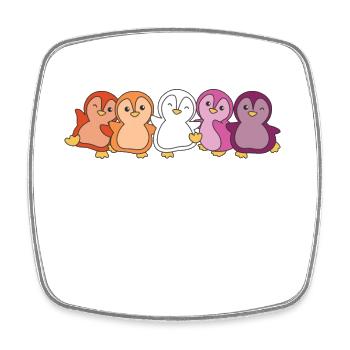 Lesbian Flag Pride LGBTQ Cute Penguin - Square fridge magnet - white - Front