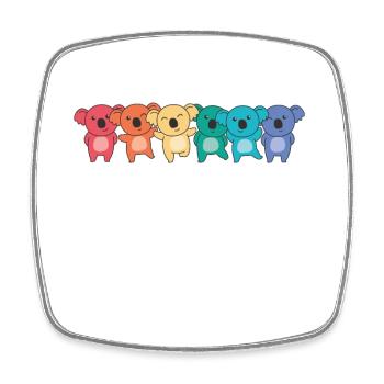 Drapeau arc-en-ciel Gay Pride LGBTQ Koala Doux Koalas - Magnet carré - blanc - Devant
