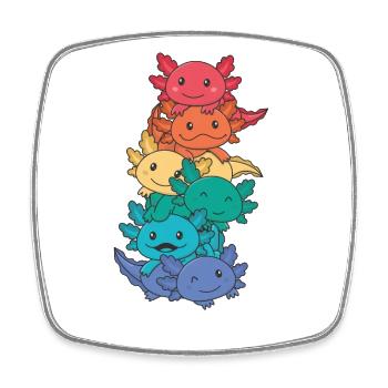 Rainbow Flag Gay Pride LGBTQ Axolotl - Viereckiger Kühlschrankmagnet - Weiß - Vorne