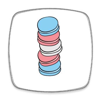 Transgender Flag Gay Pride LGBTQ Macaron - Square fridge magnet - white - Front