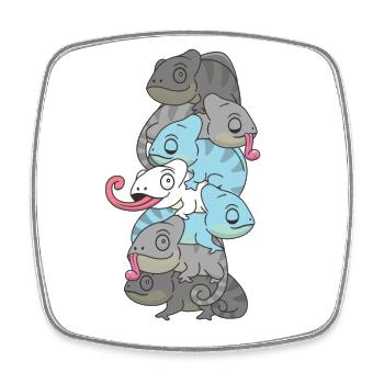 Demiboy Flag Pride LGBTQ Chameleon Bunch - Square fridge magnet - white - Front