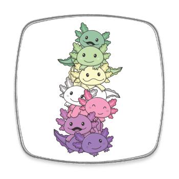 genderfae Flag Pride LGBTQ Axolotl - Magnet carré - blanc - Devant